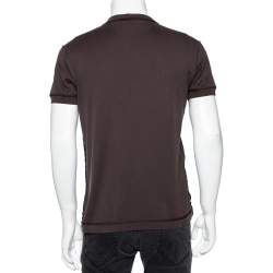 Pre Owned تي شيرت دولتشي أند غابانا راويدج قطن بني مطبوع رقبة مستديرة مقاس متوسط - ميديوم