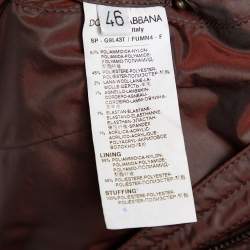 Pre Owned جاكت دولتشي أند غابانا سحاب أمامي هودد بطانة فرو اصطناعي لونين مقاس صغير