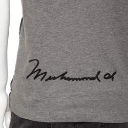 Pre Owned تي شيرت دولتشي أند غابانا بيجلاتو رصاصي طباعة محمد علي أكمام قصيرة مقاس صغير جدًا - إكس سمول 