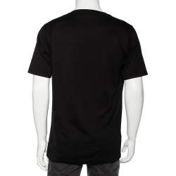 Pre Owned تي شيرت دولتشي أند غابانا قطن أسود طباعة رويال DG أكمام قصيرة مقاس متوسط - ميديوم 