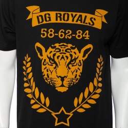 Pre Owned تي شيرت دولتشي أند غابانا قطن أسود طباعة رويال DG أكمام قصيرة مقاس متوسط - ميديوم 