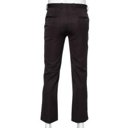 Pre Owned Dolce & Gabbana Dark Brown Wool Formal Pants M