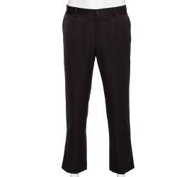 Pre Owned Dolce & Gabbana Dark Brown Wool Formal Pants M