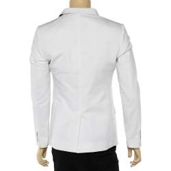 Pre Owned بليزر دولتشي أند غابانا صفين أزرار قطن أبيض مقاس متوسط