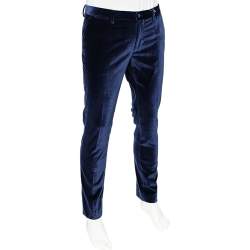 مملوكة مسبقًا Dolce & Gabbana Blue Velvet Tapered Leg Trousers M