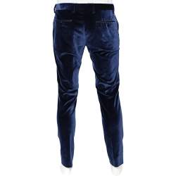 مملوكة مسبقًا Dolce & Gabbana Blue Velvet Tapered Leg Trousers M