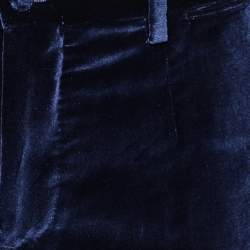 مملوكة مسبقًا Dolce & Gabbana Blue Velvet Tapered Leg Trousers M