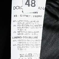 Pre Owned بنطلون دولتشي أند غابانا صوف مخطط رصاصي فحمي مقاس متوسط - ميديوم