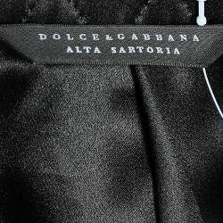 Pre Owned جاكيت بليزر دولتشي أند غابانا سارتوريا ألتا جاكار أسود منقوش مقاس كبير - لارج