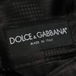 Pre Owned بليزر دولتشي أند غابانا مطرز شعار تاج صوف رمادي مقاس صغير