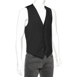 Pre Owned Dolce & Gabbana Black Wool Sleeveless Vest M
