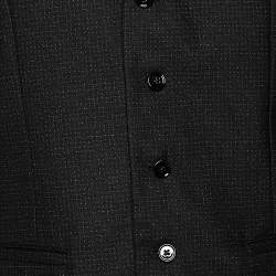 Pre Owned Dolce & Gabbana Black Dotted Wool & Silk Vest M
