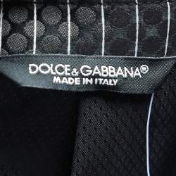 Pre Owned جاكيت بليزر دولتشي أند غابانا حرير صوف جاكار رصاصي صدرية مزدوجة مقاس وسط (ميديوم)