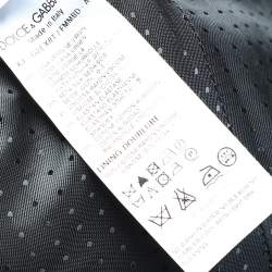 Dolce & Gabbana Black Polka Dotted Wool & Silk Trimmed Tuxedo Blazer S
