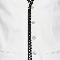 Pre Owned Dolce & Gabbana Monochrome Cotton Embroidered Trim Detailed Vest M
