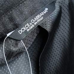 مملوكة مسبقًا جاكيت بليزر دولتشي أند غابانا صوف رصاصي فحمي مزين حافة متباينة مقاس وسط (ميديوم)