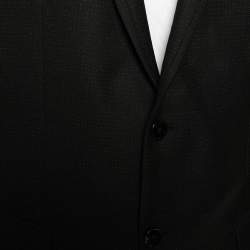 مملوكة مسبقًا Dolce & Gabbana Black Textured Wool Single Breasted Blazer M 