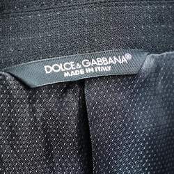 مملوكة مسبقًا Dolce & Gabbana Black Textured Wool Single Breasted Blazer M 