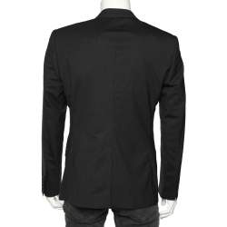 مملوكة مسبقًا جاكيت بليزر دولتشي أند غابانا مارتيني صوف رصاصي فحمي مقاس وسط (ميديوم)