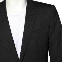 مملوكة مسبقًا جاكيت بليزر دولتشي أند غابانا مارتيني صوف رصاصي فحمي مقاس وسط (ميديوم)