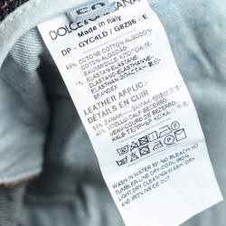 Pre Owned بنطلون جينز دولتشي أند غابانا غولد ليبل دينم أزرق نمط ممزق مقاس كبير جدًا - إكس لارج