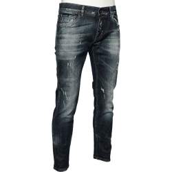 Pre Owned بنطلون جينز دولتشي أند غابانا غولد ليبل دينم أزرق نمط ممزق مقاس كبير جدًا - إكس لارج