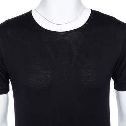 Pre Owned Dolce & Gabbana Black Cotton Contrast Trim Round Neck T-Shirt S