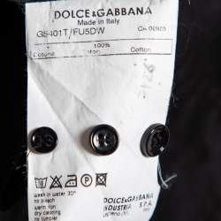 Pre Owned قميص دولتشي أند غابانا قطن أسود مين جيب بسحاب أمامي قصة مجسمة مقاس وسط (ميديوم)