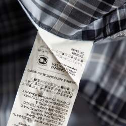 Pre Owned Dolce & Gabbana Grey Checkered Cotton Gold Fit Shirt XXL