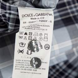 Pre Owned Dolce & Gabbana Grey Checkered Cotton Gold Fit Shirt XXL