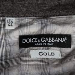 Dolce & Gabbana Grey Checkered Cotton Gold Label Shirt XXXL 
