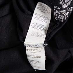 Pre Owned تي شيرت دولتشي أند غابانا قطن أسود حافة متباينة رقبة مستديرة مقاس صغير (سمول)