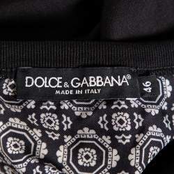 Pre Owned تي شيرت دولتشي أند غابانا قطن أسود حافة متباينة رقبة مستديرة مقاس صغير (سمول)