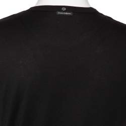 Pre Owned تي شيرت دولتشي أند غابانا قطن أسود حافة متباينة رقبة مستديرة مقاس صغير (سمول)