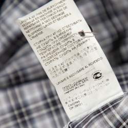 Pre Owned Dolce & Gabbana Grey Checkered Cotton Button Front Gold Label Shirt XL 
