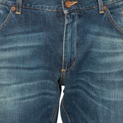 مملوكة مسبقًا Dolce & Gabbana Blue Faded Effect Denim 14 Fit Jeans XL