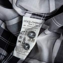 Pre Owned Dolce & Gabbana Grey Plaid Checked Cotton Gold Label Shirt XXXL