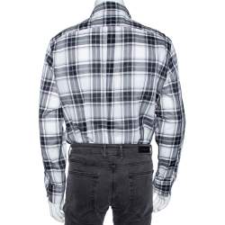 Pre Owned Dolce & Gabbana Grey Plaid Checked Cotton Gold Label Shirt XXXL