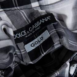 Pre Owned Dolce & Gabbana Grey Plaid Checked Cotton Gold Label Shirt XXXL