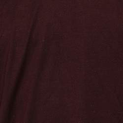 مملوكة مسبقًا تي شيرت دولتشي أند غابانا رقبة مستديرة تفاصيل شعار علامة تجارية قطن عنابي مقاس كبير