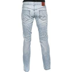 مملوكة مسبقًا Dolce & Gabbana Blue Distressed Denim 14 Gold Fit Jeans S