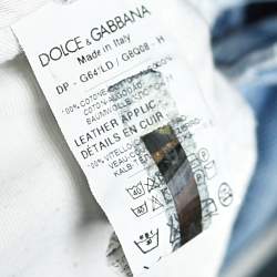 مملوكة مسبقًا Dolce & Gabbana Blue Distressed Denim 14 Gold Fit Jeans S