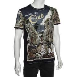 Pre Owned Dolce & Gabbana Multicolor Jazz Printed Cotton Crewneck T-Shirt XXL