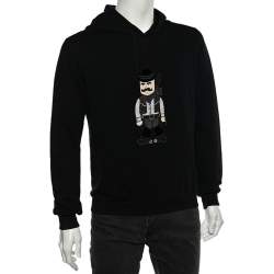 Pre Owned هودي دولتشي أند غابانا قطن تفاصيل أبليك كاوبوي أسود مقاس صغير