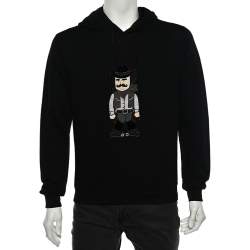 Pre Owned Dolce & Gabbana Black Cowboy Applique Detail Cotton Hoodie S