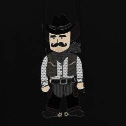 Pre Owned هودي دولتشي أند غابانا قطن تفاصيل أبليك كاوبوي أسود مقاس صغير