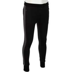 مملوكة مسبقًا Dolce & Gabbana Black & Grey Trimmed Wool Track Pants M