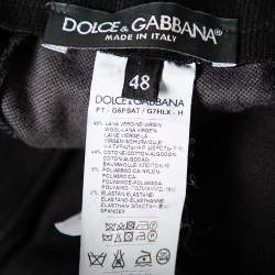 مملوكة مسبقًا Dolce & Gabbana Black & Grey Trimmed Wool Track Pants M