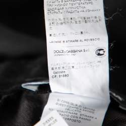 مملوكة مسبقًا Dolce & Gabbana Black & Grey Trimmed Wool Track Pants M