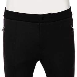 مملوكة مسبقًا Dolce & Gabbana Black & Grey Trimmed Wool Track Pants M